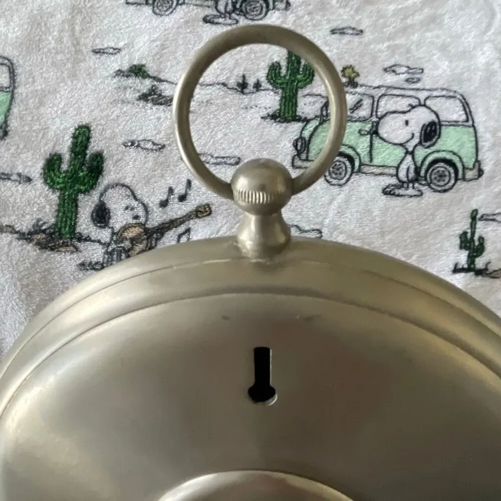 Heavy duty metal silver stainless steel stopwatch round barn farm wall clock 9”